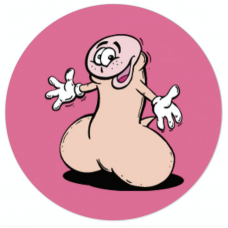 Round sticker - Pink Pecker